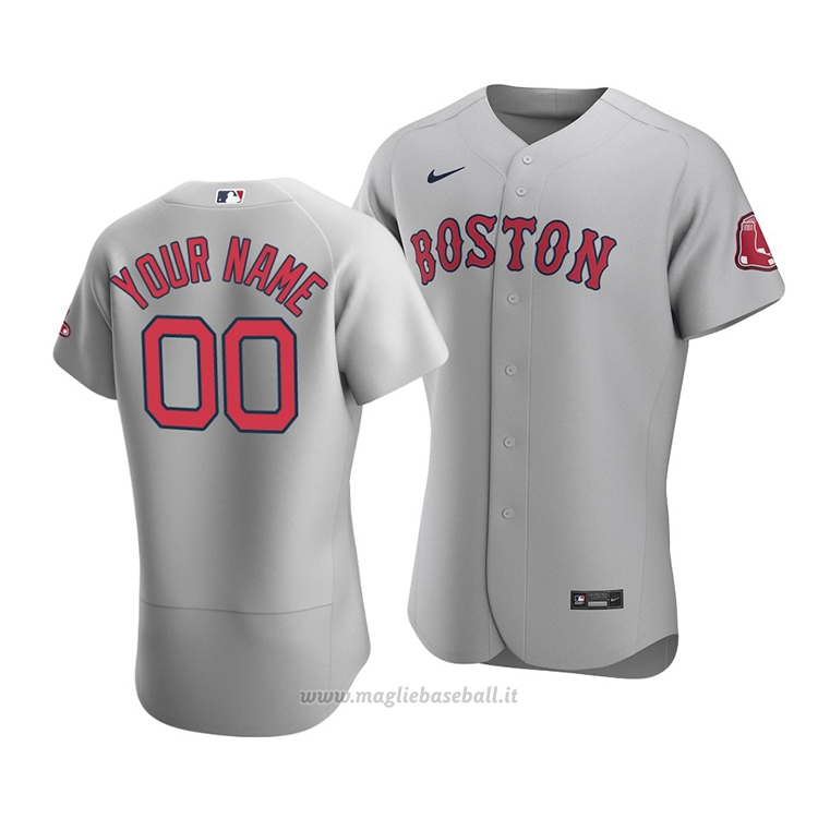Maglia Baseball Uomo Boston Red Sox Personalizzate Autentico Road 2020 Grigio